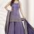 purple multi color embroiderd wedding wear kurta plazzo suit radymade full stich
