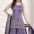 purple multi color embroiderd wedding wear kurta plazzo suit radymade full stich