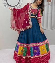 Navy Blue Cotton Chaniya Choli For Navratri 