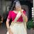 White Real Mirror Work Embossed Lightweight Chaniya Choli For Navratri Set with Pink Blouse and Dupatta for Women
