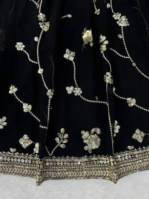 Black Faux Georgette Lehenga Saree For Party & Wedding Wear 5