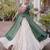 Off White Kora Cotton Chaniya Choli For Navratri Set With Kutchi Patchwork Green Bandhani Kurti For Dandiya Night