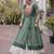 Off White Kora Cotton Chaniya Choli For Navratri Set With Kutchi Patchwork Green Bandhani Kurti For Dandiya Night