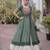 Off White Kora Cotton Chaniya Choli For Navratri Set With Kutchi Patchwork Green Bandhani Kurti For Dandiya Night
