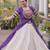 Off White Kora Cotton Chaniya Choli For Navratri Set With Kutchi Patchwork Purple Bandhani Kurti 