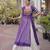 Off White Kora Cotton Chaniya Choli For Navratri Set With Kutchi Patchwork Purple Bandhani Kurti 