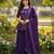 purple color zari embroidered silk blend  readymade short kurta plazzo set with dupatta 