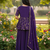 purple color zari embroidered silk blend  readymade short kurta plazzo set with dupatta 