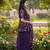 purple color zari embroidered silk blend  readymade short kurta plazzo set with dupatta 
