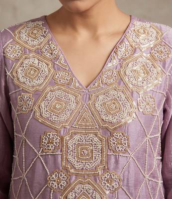 Rose premium chinon beads work sharara suit set 2