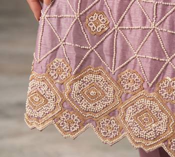 Rose premium chinon beads work sharara suit set 3