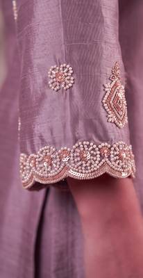 Rose premium chinon beads work sharara suit set 4