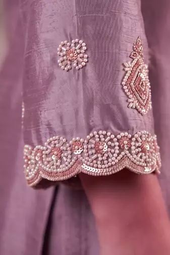 Rose premium chinon beads work sharara suit set