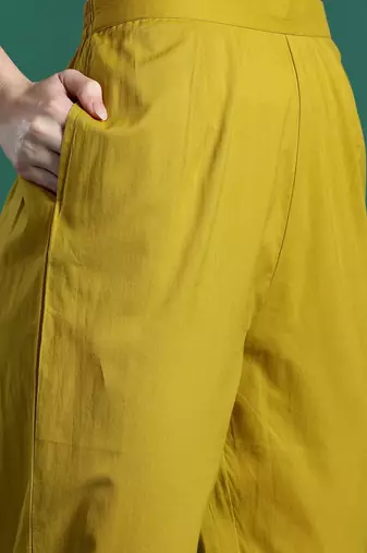 Geometric Printed Cotton Kurta with Trousers & Dupatta