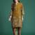 Floral Embroidered Thread Work Cotton Kurta with Trousers