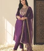 Women Ethnic Motifs Embroidered Sequinned Liva Kurta with Trousers & With Dupatta