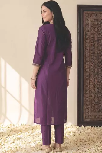 Women Ethnic Motifs Embroidered Sequinned Liva Kurta with Trousers & With Dupatta