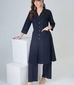 Women Thread Work Cotton Kurta with Palazzos