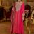 Floral Embroidered V-Neck A-Line Kurta With Trousers & Dupatta