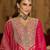 Floral Embroidered V-Neck A-Line Kurta With Trousers & Dupatta