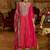 Floral Embroidered V-Neck A-Line Kurta With Trousers & Dupatta