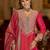 Floral Embroidered V-Neck A-Line Kurta With Trousers & Dupatta