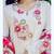 Cream floral embroidered anarkali palazzo suit set