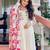 Cream floral embroidered anarkali palazzo suit set