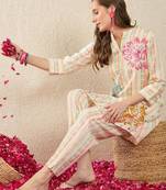 Floral Printed A Line Kurti With Trousers