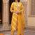 Women Leheriya Printed Thread Work Kurta with Trousers & With Dupatta