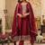 Floral Yoke Design Round Neck Zari Anarkali Kurta & Trousers With Dupatta