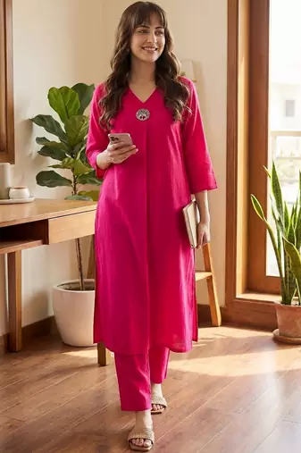 Women Liva Kurta with Trousers