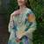 Women Floral Embroidered Mirror Work Cotton Kurta with Palazzos & With Dupatta