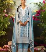 Women Ethnic Motifs Embroidered Cotton Kurta with Trousers & Dupatta