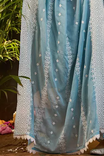 Women Ethnic Motifs Embroidered Cotton Kurta with Trousers & Dupatta