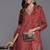 Floral printed cotton v neck kurta trouser & dupatta set