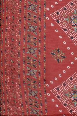 Floral printed cotton v neck kurta trouser & dupatta set 4