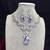 purple teardrop crystal bridal necklace set, lavender cz wedding jewellery, silver statement earrings