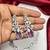 purple teardrop crystal bridal necklace set, lavender cz wedding jewellery, silver statement earrings