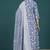 Floral printed cotton v neck kurta trouser & dupatta set
