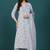 Floral printed cotton v neck kurta trouser & dupatta set