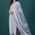 Floral printed cotton v neck kurta trouser & dupatta set