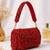 Red shoulder strap beaded clutches for women