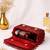 Red shoulder strap beaded clutches for women