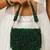 Green shoulder strap beaded clutches for women