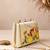Beige shoulder strap satin embroidery clutches for women