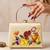 Beige shoulder strap satin embroidery clutches for women
