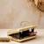 Beige shoulder strap satin embroidery clutches for women
