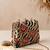 Black shoulder strap satin embroidery clutches for women