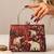 Red shoulder strap satin embroidery clutches for women